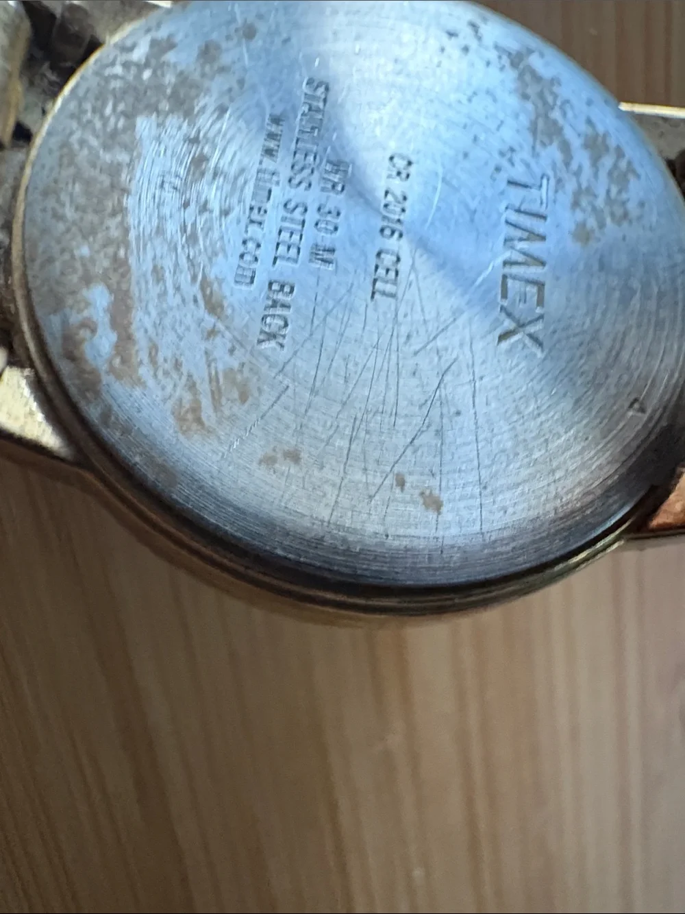 Timex Gold Tone Watch with White Dial